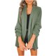 thumbnail image 2 of Moda mujer sólido damas traje Turn-down Collar Cardigan Casual Coat Fridja po3707, 2 of 6