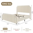thumbnail image 3 of Ataucjin Queen Size Platform Bed Frame with 50.2" Headboard & Footboard,Velvet Upholstered Bed Frame Queen with Vertical Channel Tufted Headboard & Footboard,Nailhead Trim,No Box Spring Needed, 3 of 9