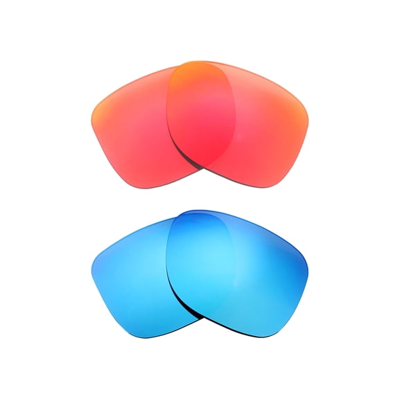 Walleva Polarized Fire Red Ice Blue Replacement Lenses For Ray-Ban RB4165 Justin 54mm