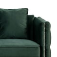 thumbnail image 5 of Zion 53 Inch Accent Loveseat, Nailhead Trim, Button Tufted, Green Velvet- Saltoro Sherpi, 5 of 5