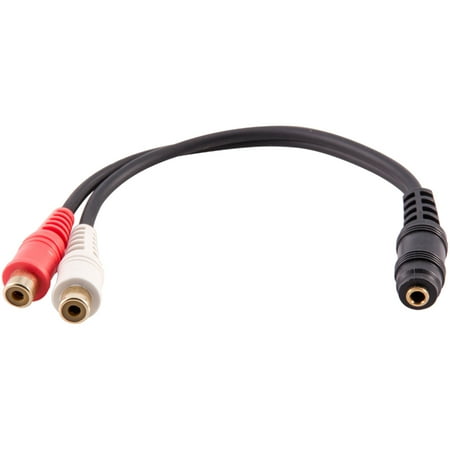 Rca Stereo Splitter Cable Seismic Audio 6 Inch 3.5mm Female to Dual RCA Female Stereo Splitter Cable - Extender Cord - SA-Y25 ()