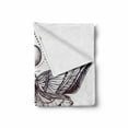 thumbnail image 2 of Death Moth Soft Flannel Fleece Throw Blanket, Deadhead Butterfly with Cosmos Gothic Print, Cozy Plush for Indoor and Outdoor Use, 50" x 60", Dark Purple and White, by Ambesonne, 2 of 6