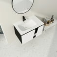thumbnail image 5 of 32" Floating Wall-Mounted Bathroom Vanity with Single Sink & Soft-Close Cabinet Door, White +Black, 5 of 11