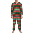 thumbnail image 3 of Picia Mexican Leopard Serape Blanket Stripes Pattern Men’s Long-Sleeve Sleepwear Set - Soft 2-Piece Loungewear with Pockets, Comfy PJs for Relaxing Nights-Large, 3 of 7