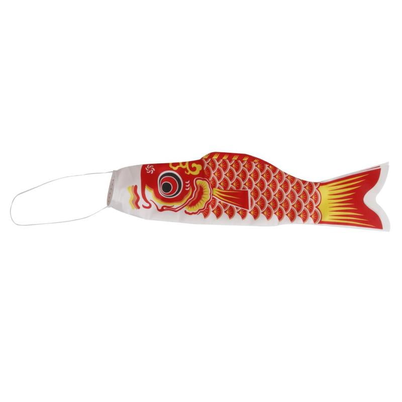 70cm Japanese Windsock Carp Flag Koinobori Decor Fish Wind Streamer Red 