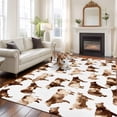thumbnail image 3 of Farmhouse Cow Washable Area Rug 6 x 9 ft Watercolors Beige Brown Rustic Farm Animal, Soft Non Slip Rugs Stain Repellent Indoor Felt Carpet for Living Dining Room Bedroom Home Office, 3 of 9