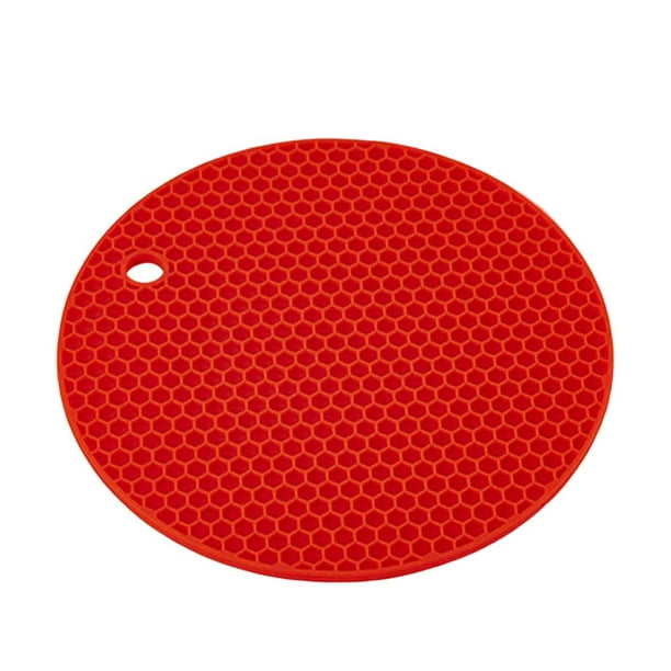 Moyic Accesorios de almohadilla de olla de aislamiento térmico Cojines de sujeción de cocina Accesorio protector de soporte de Cocina y Comedor Rojo