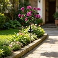 thumbnail image 4 of Fmbmuo Solar Powered Ground Light Metal LED Flower Solar Powered Stake Lights Waterproof Outdoor Decor for Yard Patio Pathway Lawn 27.5inch, 4 of 5