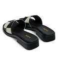 thumbnail image 3 of YDN Women Open Square Toe Checkered Slide Sandals Slip On Low Chunky Heel Slippers Comfortable Casual Indoor Shoes Size 7 Black, 3 of 4