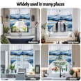 thumbnail image 6 of Wave Effect Art Swag Valances for Windows 2 Pack Blue Waves with Golden Graffiti Art Swag Kitchen Curtains 45 Inches Long Rod Pocket Short Window Treatment for Kitchen Bathroom 36"x45", 6 of 8