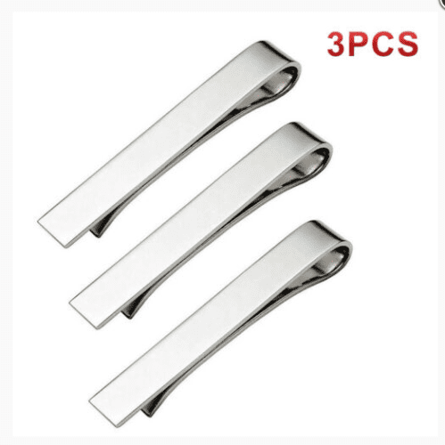Silver Diamond Mens Stainless Steel Suits Tie Clip Necktie Bar Clasp Clamp Pin 