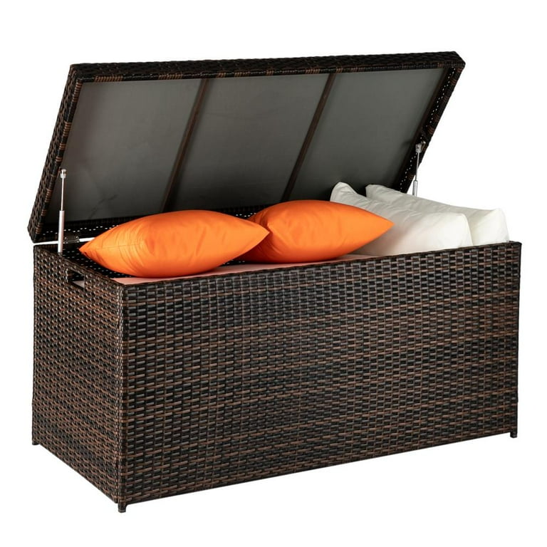 Indoor wicker storage bench sale