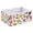 Flowers And Small Bee Icons, variant on Fabric Open Basket Bins Foldable Storage Basket 2 Sizes Available A Seamless Pattern Of Doodles