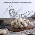 thumbnail image 2 of Matsuzay Soporte de huevo con forma de pollo de hierro portátil galvanizado lindo almacenamiento decorativo restaurante huevos contenedor Cocina y Comedor, 2 of 6