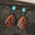 thumbnail image 3 of Namzi Retro New Unique Design Style Dangle Drop Earrings for Women Ethnic Bohemian Vintage Jewelry （Brown）, 3 of 5