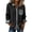 Black, variant on Women Denim-Collar Cable-Knit Shacket Solid Contrast Denim Cuff Pocket Long-Sleeve Button-Front Loose Casual Cardigan Jacket