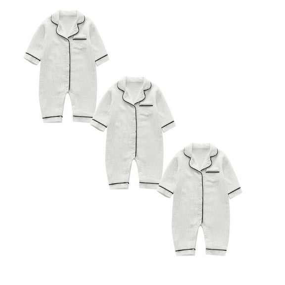 3 Pack Bodysuit Baby Long Sleeve Sleeper Organic Cotton Pajamas Romper Jumpsuit Preemie Clothes Boys 3-6 Months