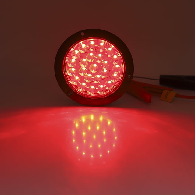 Lado 2pcs 24 LED 4 Pulgadas Marcador de PlásTico Impermeable Lámpara Redonda Remolque de Lámpara Luz Trasera Trasera