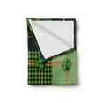 thumbnail image 2 of Irish Soft Flannel Fleece Throw Blanket, Patchwork Style St. Patrick's Day Themed Celtic Quilt Cultural Checkered Clovers, Cozy Plush for Indoor and Outdoor Use, 50" x 70", Multicolor, by Ambesonne, 2 of 6