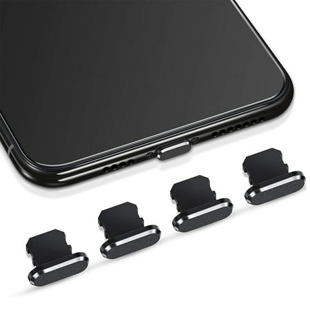 iPhone 11 12 Dust Plug 4Pack, Anti Dust Cover Caps with Cable Clip Charging Port Plug Dust Protector