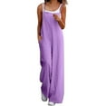 thumbnail image 2 of ZAZYULZ Women 2024 Petite Floral Sleeveless Baggy Rompers 2024 Party Loose Fit Jumpsuits Flowy Beach(Purple,Xxxxl), 2 of 4