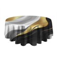 thumbnail image 5 of Black Marble Gold Line Pattern Round Tablecloth 60"x60",Wrinkle Wipeable Table Cloth for Kitchen Dining Room Picnic Patio Party, 5 of 6