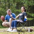 thumbnail image 3 of 2PCS Foldable Camping Chair TeqHome Oversized Padded Heavy Duty Portable Quad Chair 330LBS Max Load with Carry Bag & Cup Holder Black and Gray, 3 of 10