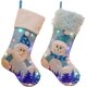 thumbnail image 1 of Paquete de 2 calcetines navideños con luz LED, calcetines navideños de muñeco de nieve de terciopelo azul con puño de piel sintética blanca JAMW Sencillez, 1 of 5