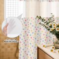 thumbnail image 3 of No Hook Shower Curtain, Colorful Polka Dot Shower Curtains for Bathroom with See Through Top Window, Vintage Minimalist Geometric Beige Waterproof & Washable Bath Curtain Small Stall 36"x78", 3 of 9