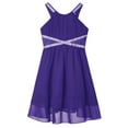 thumbnail image 3 of IEFIEL Girls Chiffon Birthday Party Dress Halter Sleeveless Holy Communion A-Line Dress Princess Ball Gown Purple 8, 3 of 5
