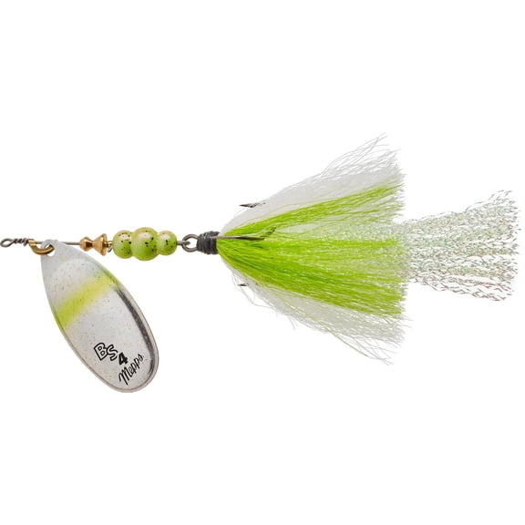 Mepps Bronze Slammer Spinning Jig 1/3 Oz Size 4 Silver/Chartreuse Shad