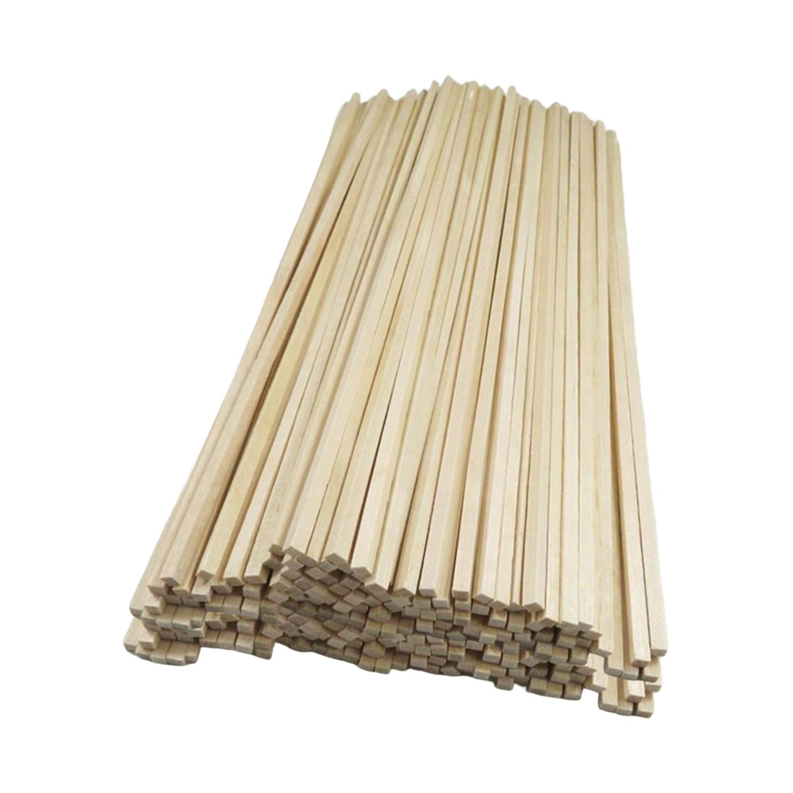 100x Unfinished Wood Sticks, Small Woodcrafts Hardwood Strips, for Crafts  Home Decoration Model Toys Building Carving Supplies Accessories 250cm 