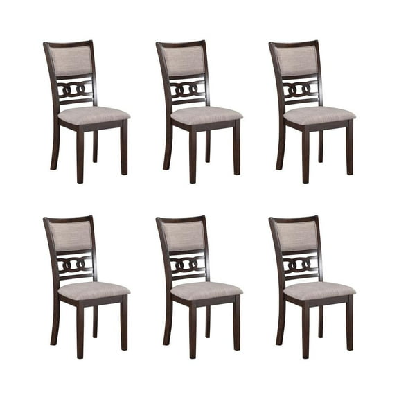 New Classic Furniture Gia Solid Wood Dining Chair in Gray (Set of 6)
