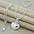 thumbnail image 2 of K-KED Shimmering Elegance 925 Sterling Silver Heart Pendant Necklace Chain Accessories, 2 of 4