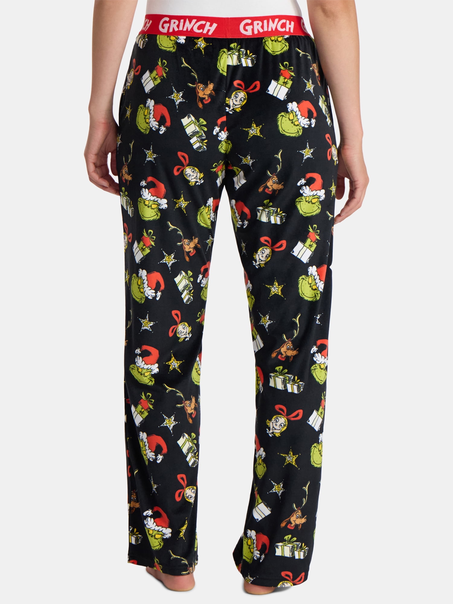Dr. Seuss Women's The Grinch Print Velour Sleep Pants, Sizes XS-3X