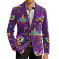 thumbnail image 2 of Mar-di Gras Jacket for Men Corduroy Jacket 2 Button Lightweight Vintage Carnival Holiday Party Office Blazer, 2 of 5