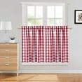 thumbnail image 2 of CAROMIO Light Filtering 28"W x 30"L Kitchen Cafe Curtains Buffalo Check Pattern Half Window Covering Tier Curtains, Red White, Set of 2, 2 of 8
