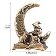 thumbnail image 3 of Slccxzc Mini Brass Moon Witch Figurine Retro Statue Collectible Desktop Home Decor, 3 of 7