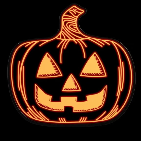 Beatineon LED Acrylic Light Pumpkin Signs, Halloween Decor Battery Operated Lighted Display Window Silhouette Holiday Door Porch Decor