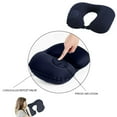 thumbnail image 6 of Barhoo Neck Collar, Pillow Case Clearance, Air Cushion Self Inflating Button Travel Neck Pillow Inflatable Plane Car Train Pillow Portable Soft U Shaped Travel Pillow Flocking Fabric Navy, 6 of 8