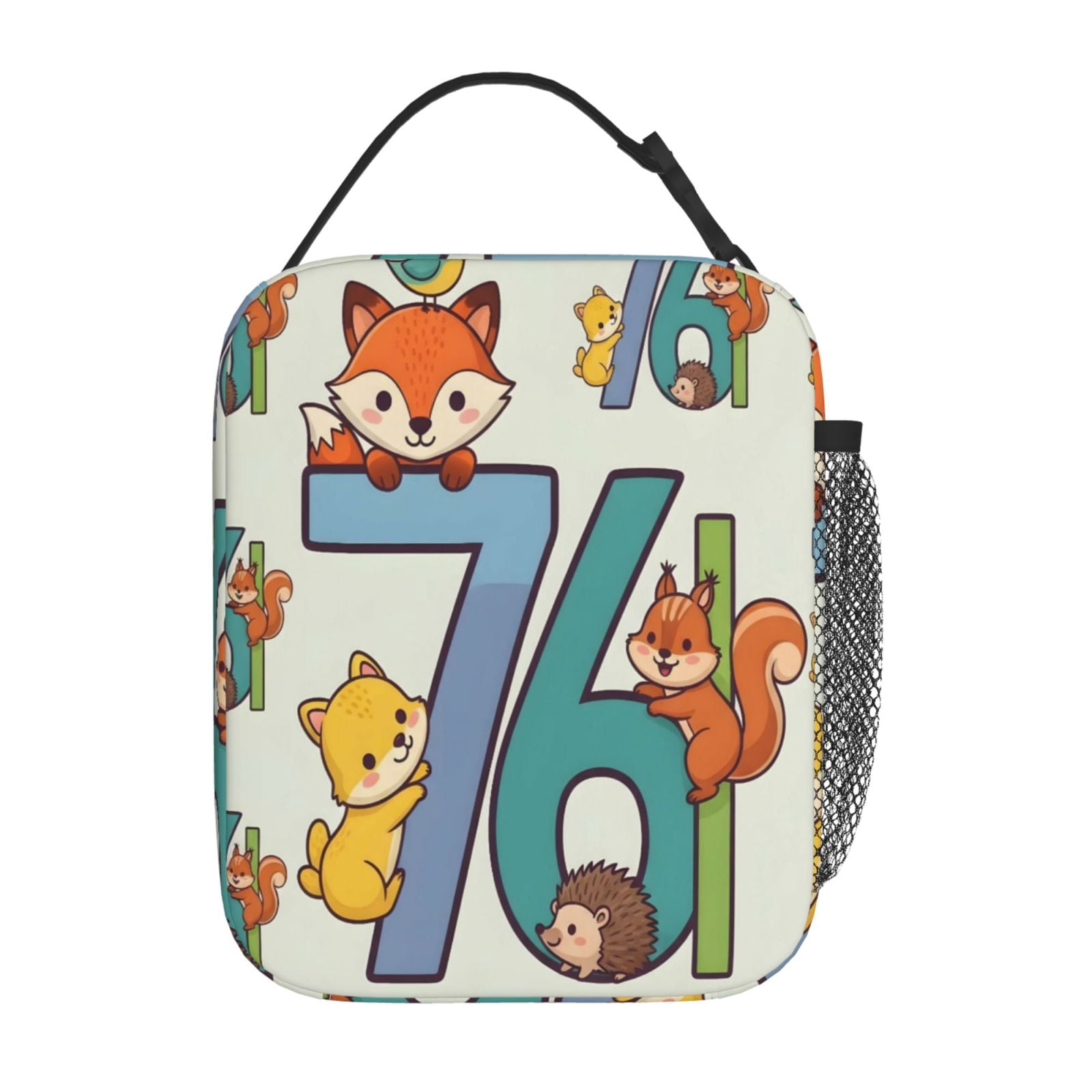 Lunch Bag For Women Men Insulated Portable Lunch Box Bento Box Office Picnic Travel Cooler Bag 76 Cute Seamless Pattern