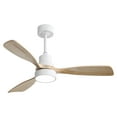 thumbnail image 2 of Sofucor 48 Inch Ceiling Fan with Light, Solid Wood Low Profile Ceiling Fans with Lights and Remote, Quiet DC Motor, 3 Blade Ceiling Fan for Bedroom Living Room Patio, 2 of 7