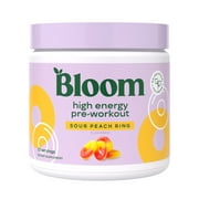 Bloom Nutrition High Energy Pre-Workout, Sour Peach Ring, 25 Servings