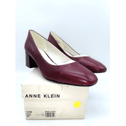 Anne Klein Women's Whisp Classic Leather Pumps- Wine, Size US 10M
