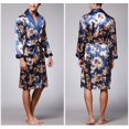 thumbnail image 2 of GHSDFBB Menu2019s Lightweight Satin Sleep Robe Kimono Gown, Bathrobe for Men Long Style, 2 of 4