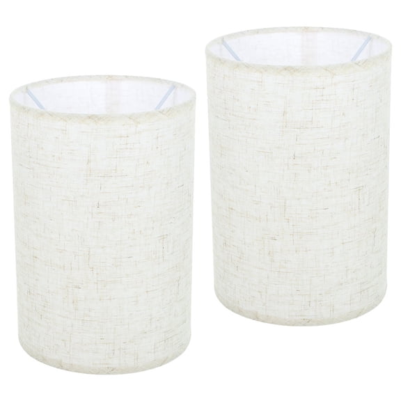 SOPOTUTU Vintage Beige Linen Drum Lampshade Set of 2 for Indoor Table Cover