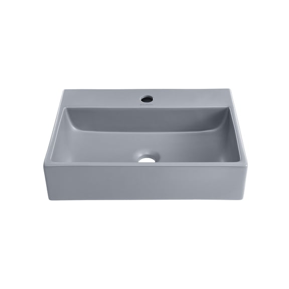 Reims 20” Rectangle Ceramic Vessel Sink in Matte Grey