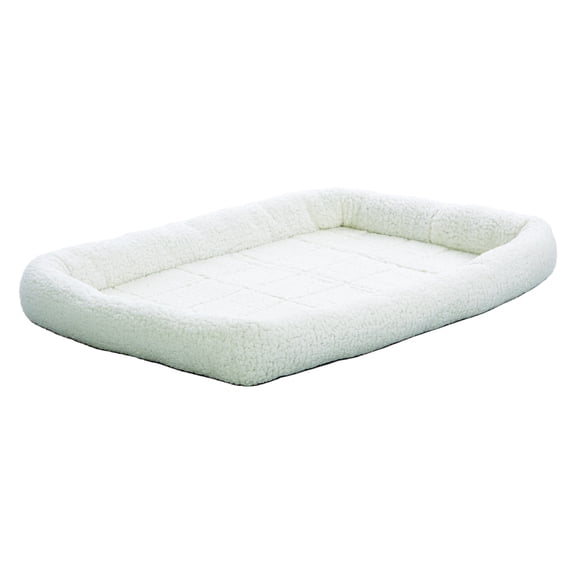MidWest QuietTime Soft White Fleece Plastic Carrier Bed, 36"