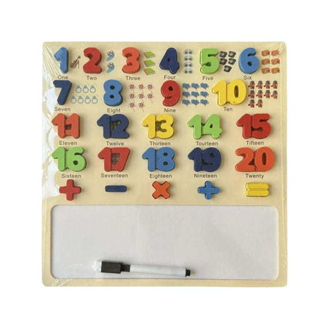 HILABEE Wooden Number Puzzles Board Problem Solving Colorful number of blocks Development 1 to 20