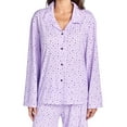 thumbnail image 3 of Casual Nights Women's Long Sleeve Rayon Button Down Pajama Set, 3 of 5